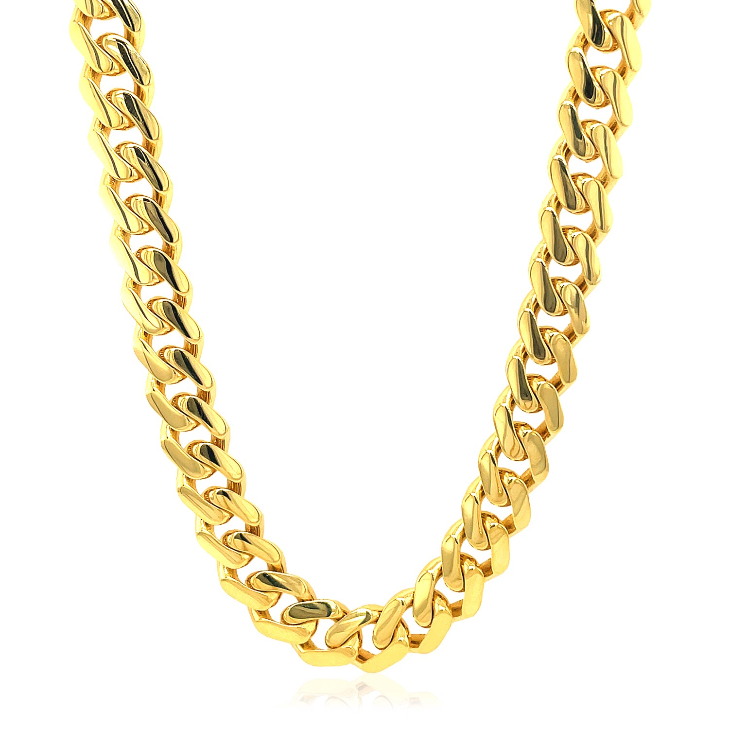 14k Yellow Gold Polished Miami Cuban Chain Necklace - Selectique 