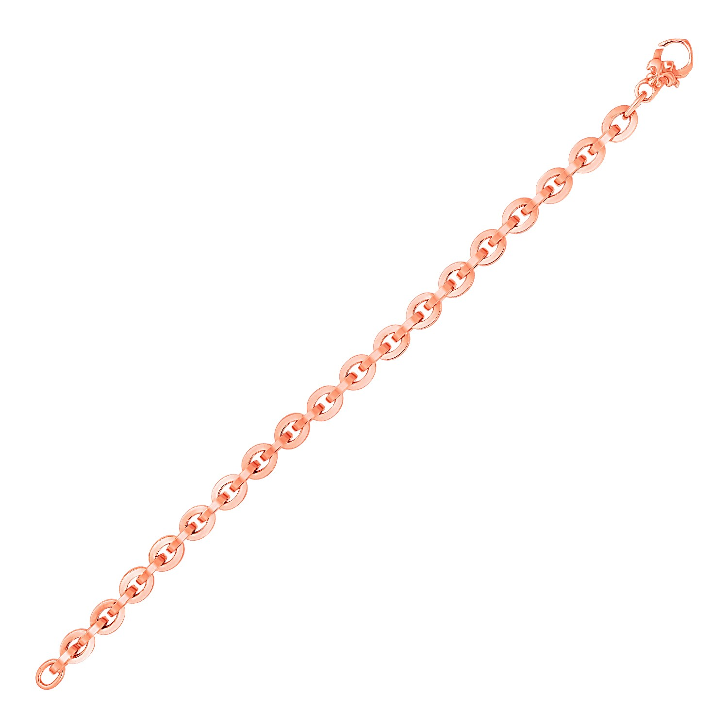 Shiny Oval Link Bracelet in 14k Rose Gold - Selectique 