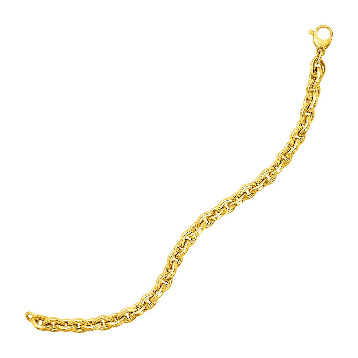 14k Yellow Gold 7 1/4 inch Rolo Chain Bracelet - Selectique 