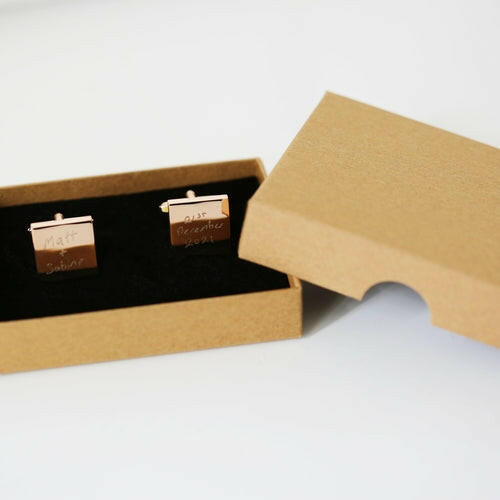 Engraved Own Actual Handwriting Cufflinks.