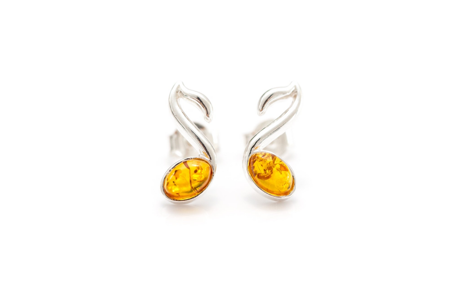 Amber Music Note Stud Earrings