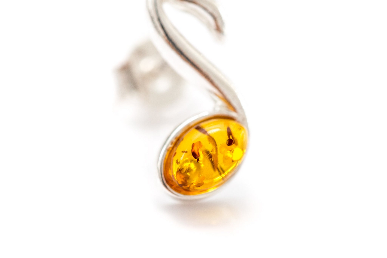 Amber Music Note Stud Earrings