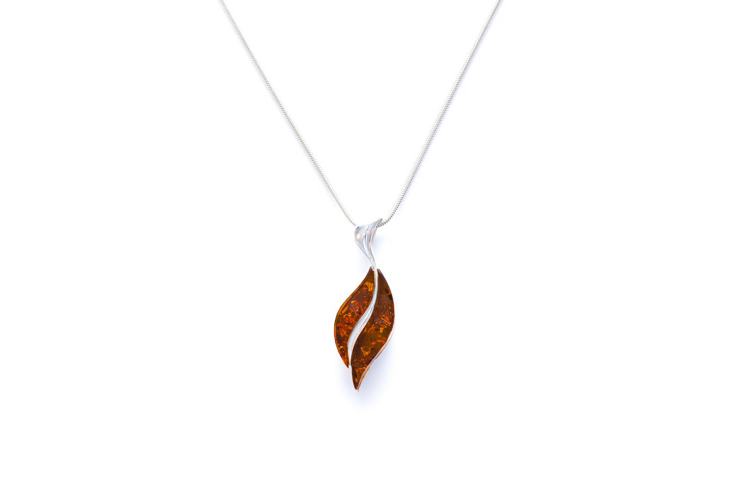 Wavy Amber Pendant