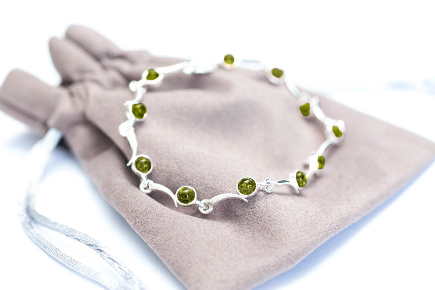 Minimal Green Amber Bracelet