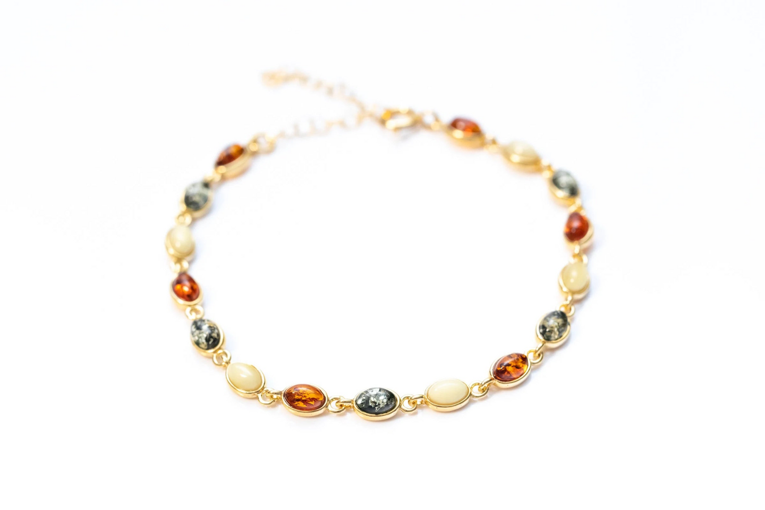 Pulsera ovalada de oro multicolor