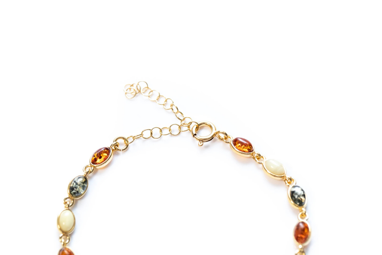 Pulsera ovalada de oro multicolor