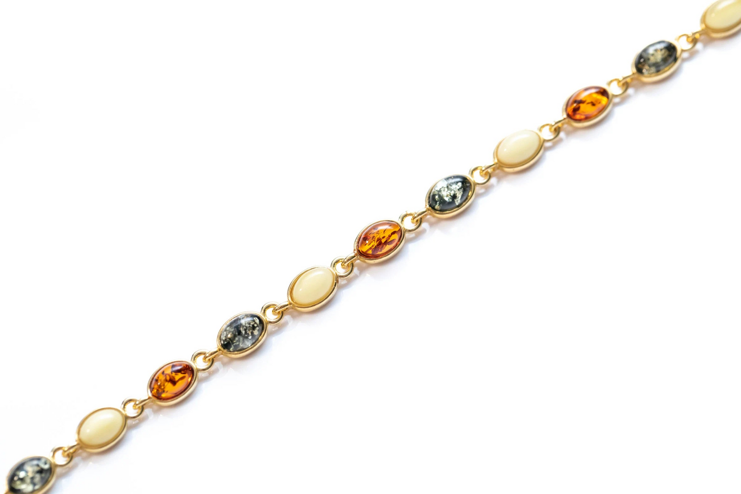 Pulsera ovalada de oro multicolor
