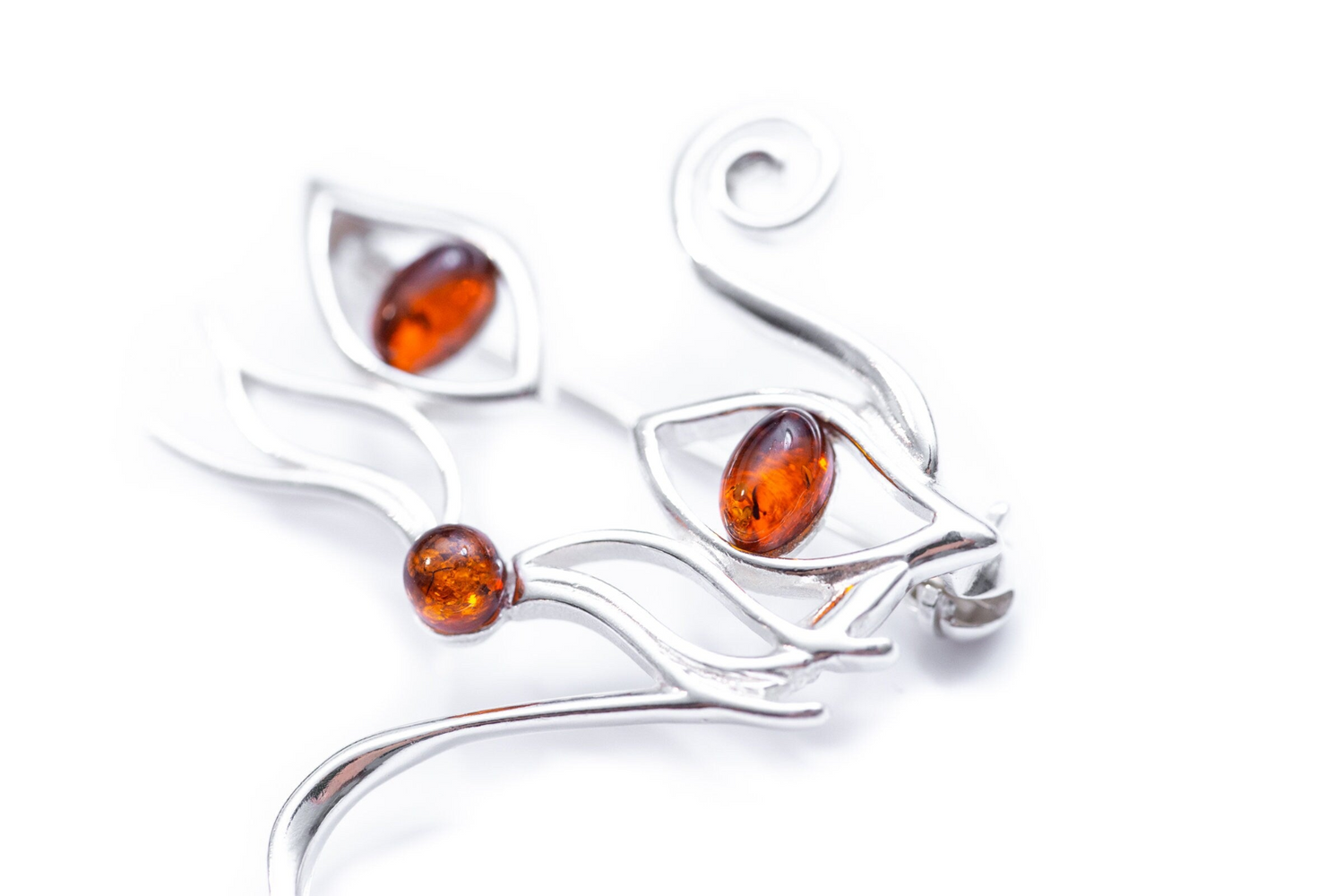 Amber Cat Brooch - Selectique 