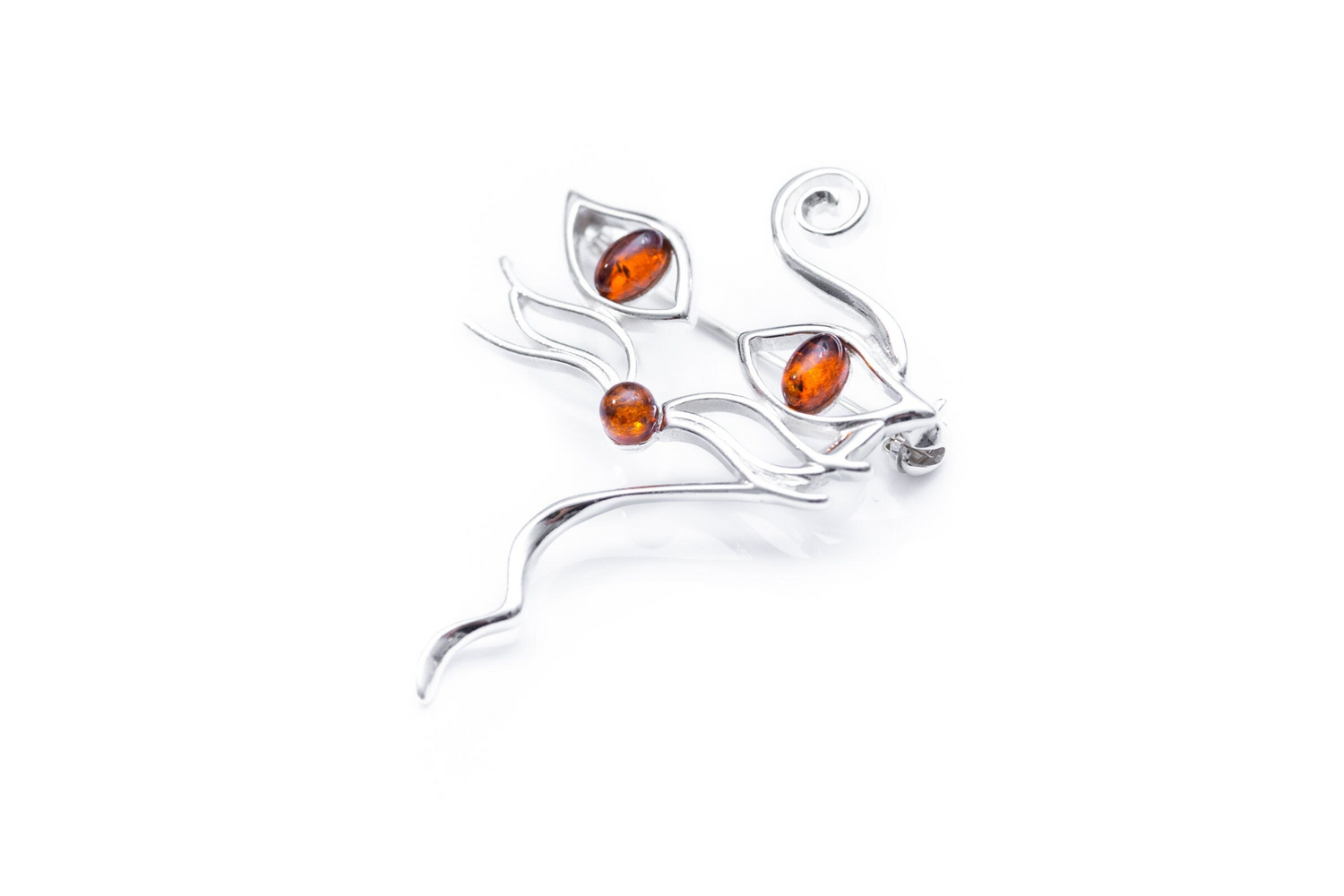 Amber Cat Brooch - Selectique 