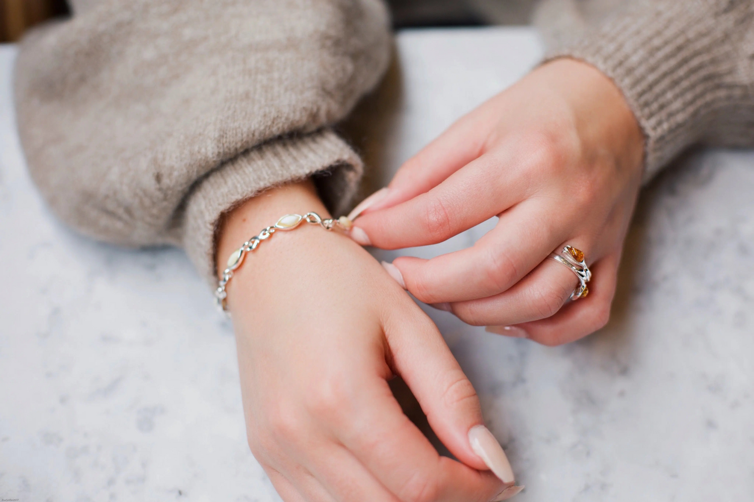 Amber Tulip Ring