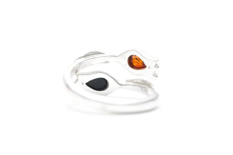 Two Tone Amber Tulip Ring