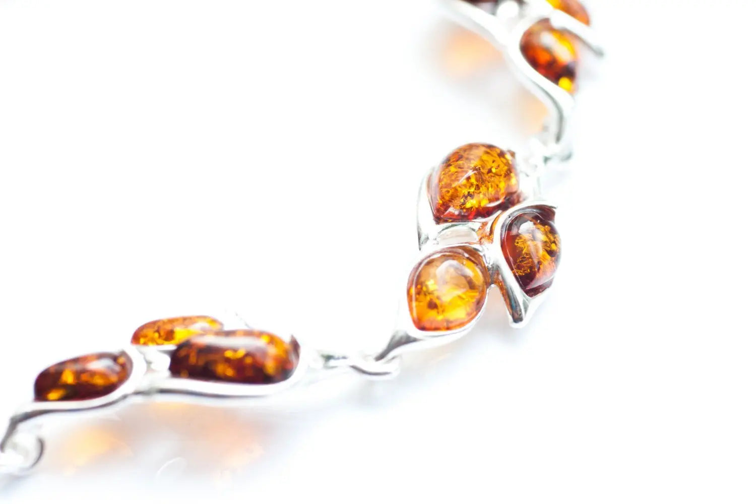 Amber Statement Leaf Link Bracelet - Selectique 