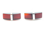 Elegant Red Amber Bar Cufflinks - Selectique 