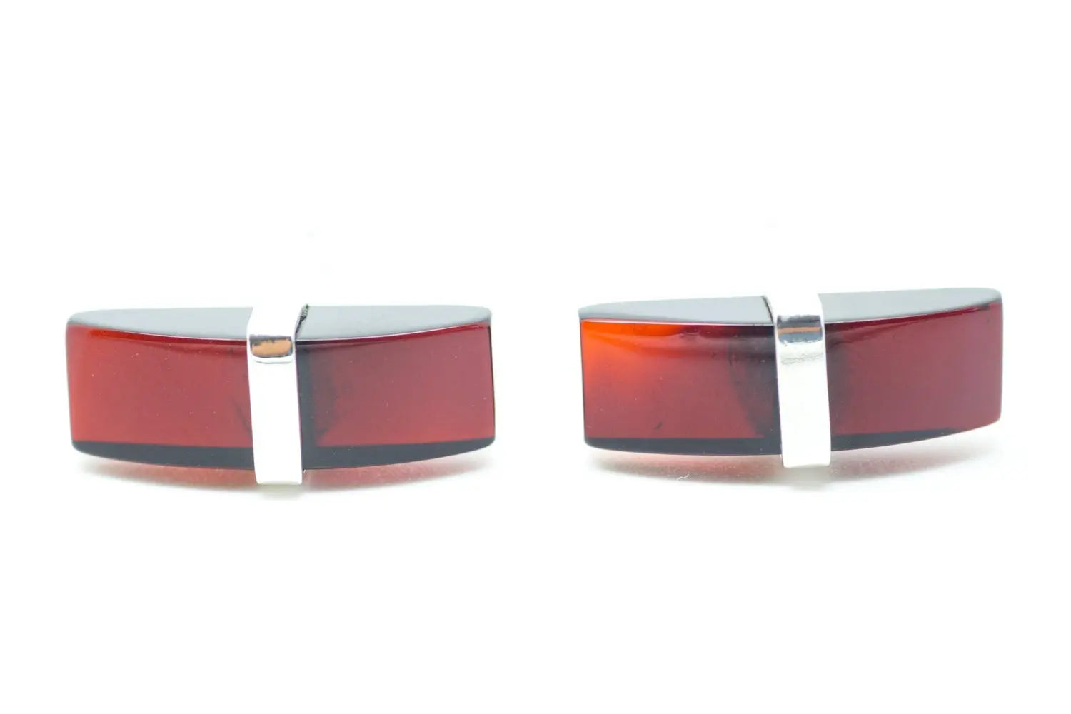 Elegant Red Amber Bar Cufflinks - Selectique 