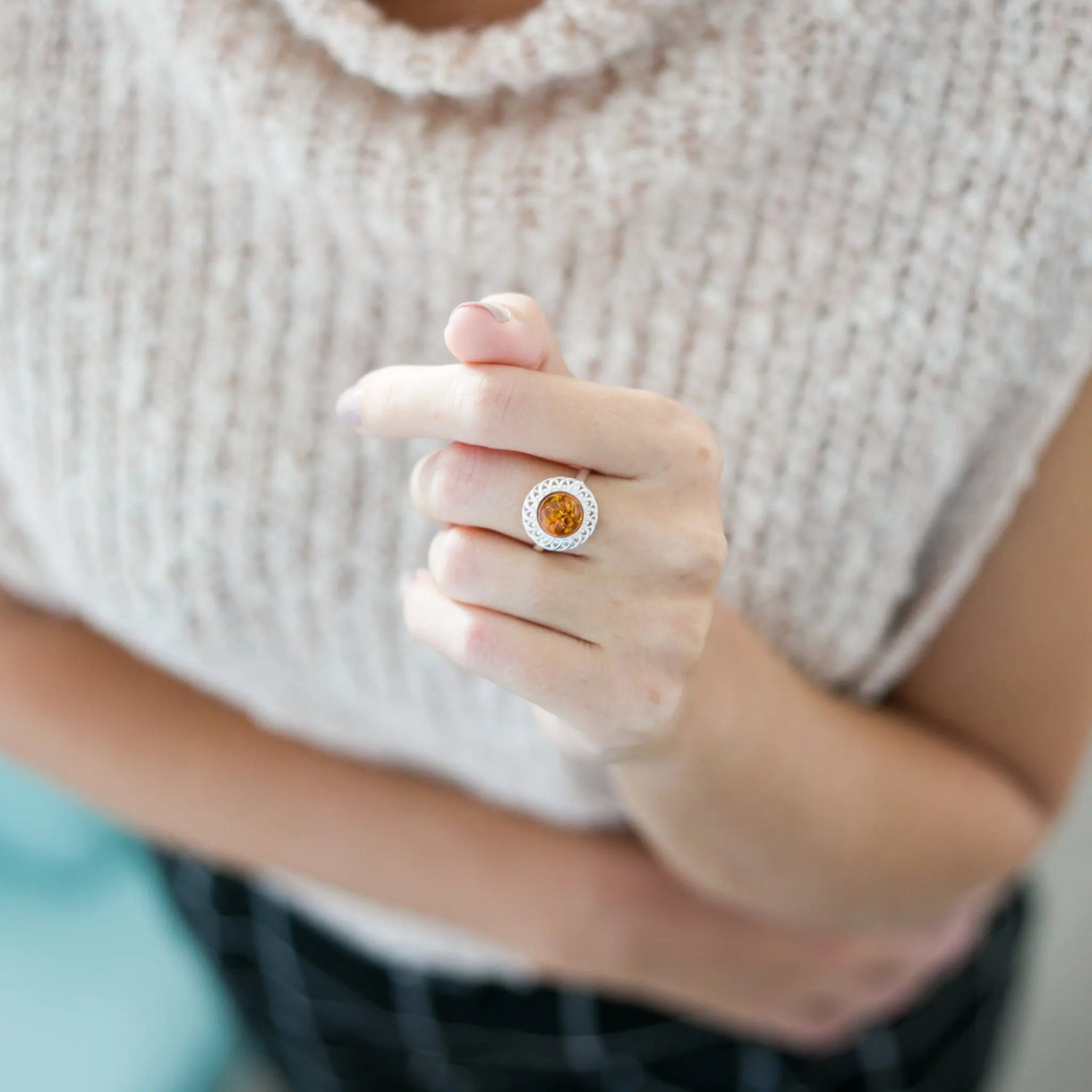 Amber Spiral Ring - Selectique 