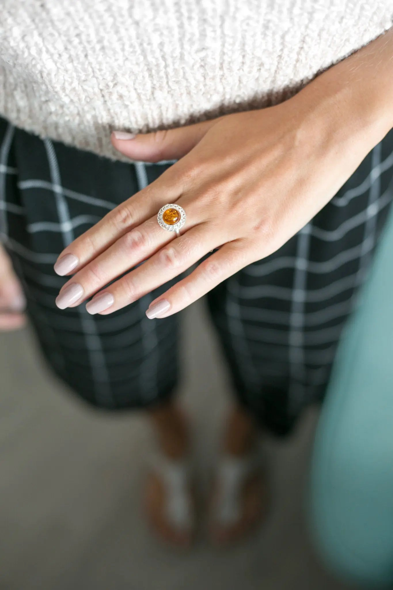Amber Spiral Ring - Selectique 