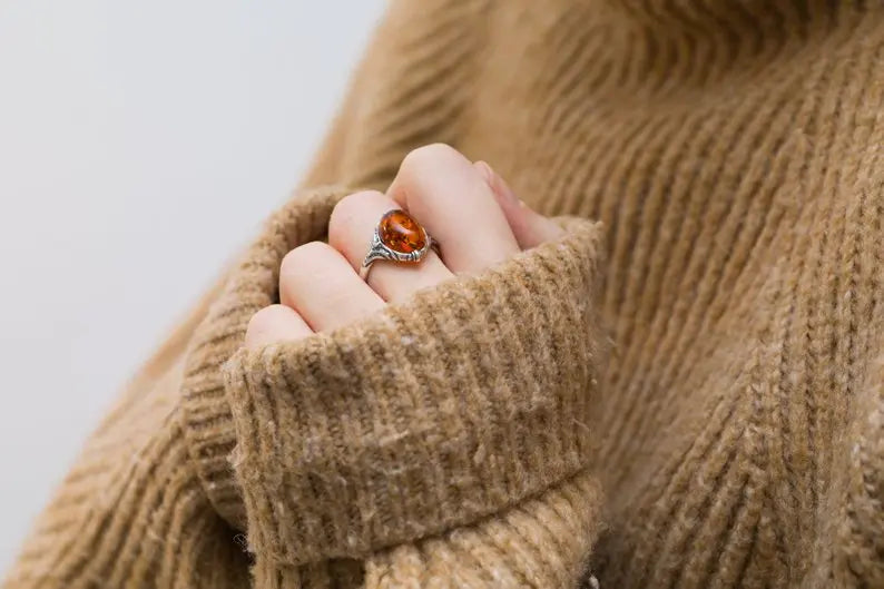 Boho Amber Ring - Selectique 