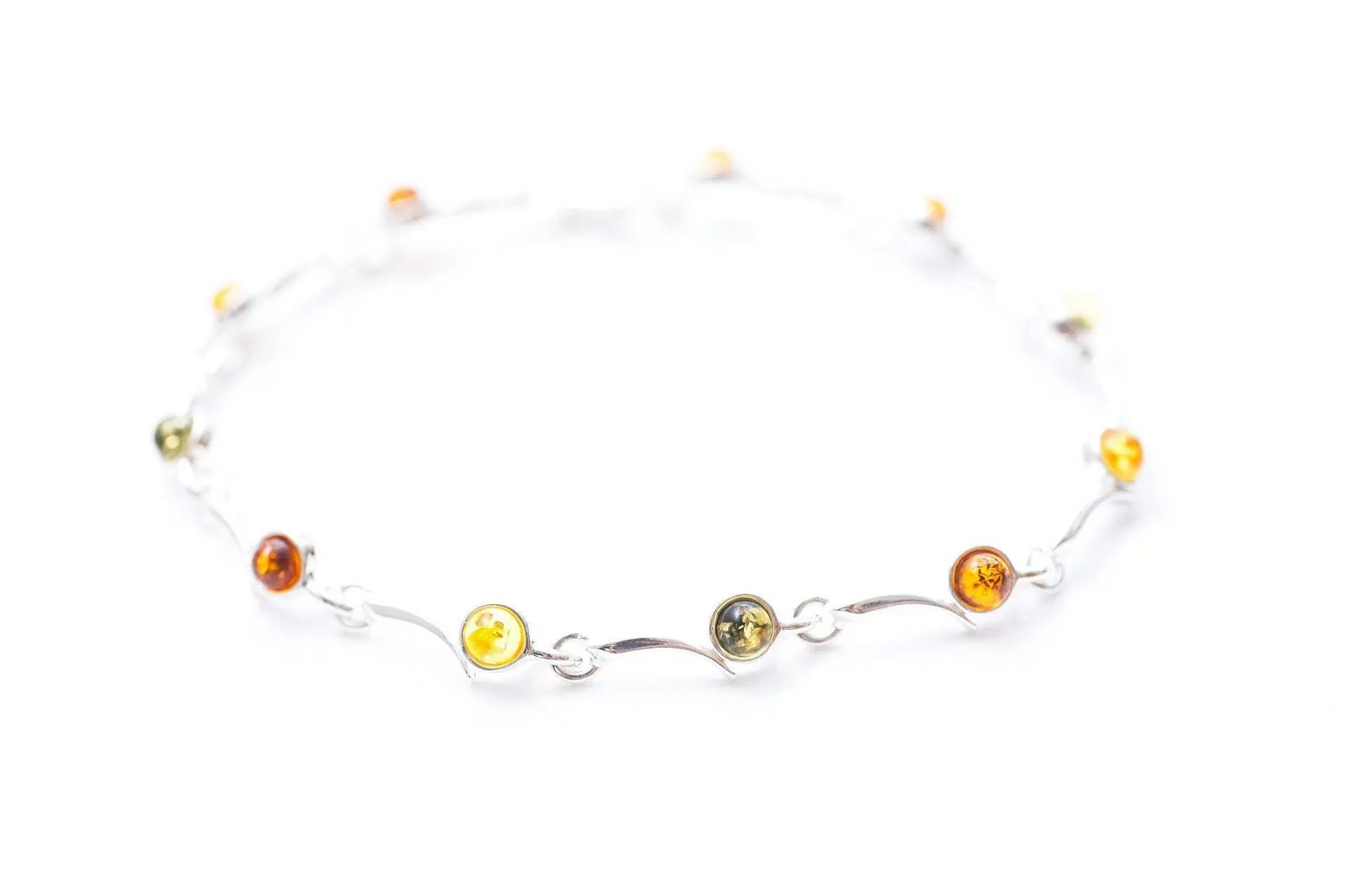 Pulsera minimalista de ámbar multicolor