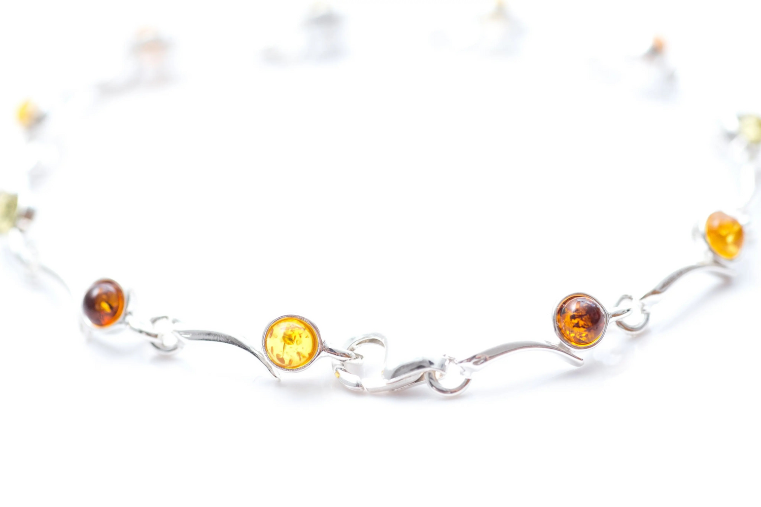 Pulsera minimalista de ámbar multicolor