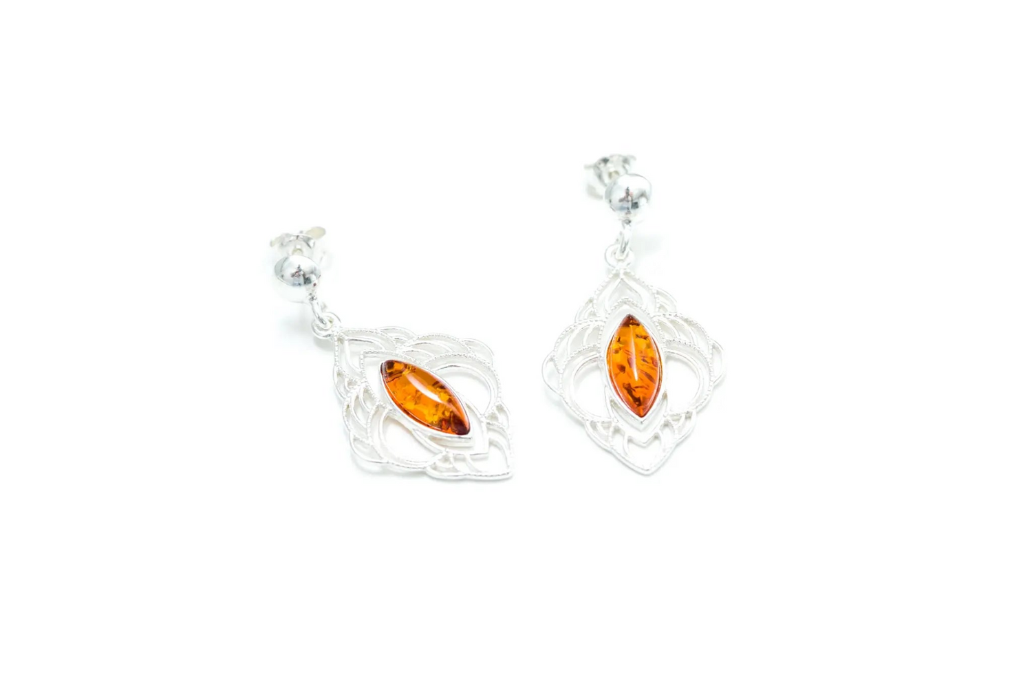 Chandelier Frame Baltic Amber Earrings