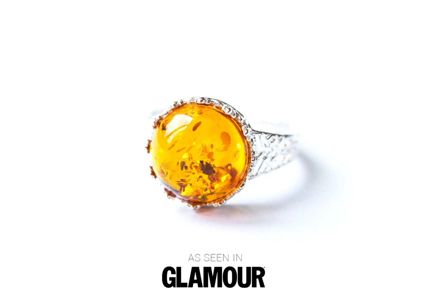 Anillo de ámbar con corona de princesa