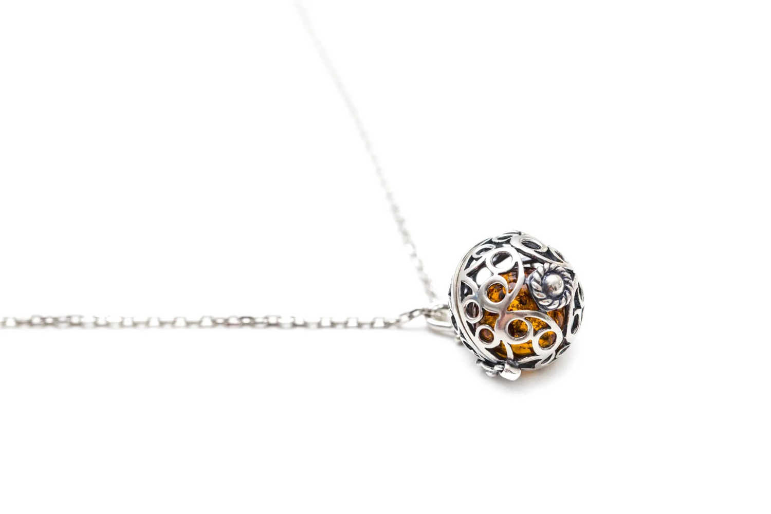 Silver Filigree Locket Necklace