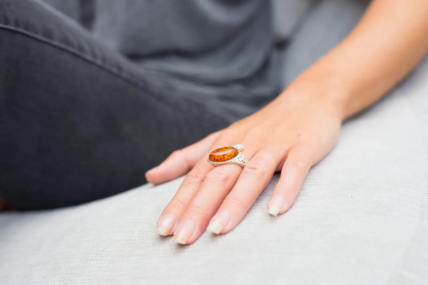 Statement Amber Snake Ring