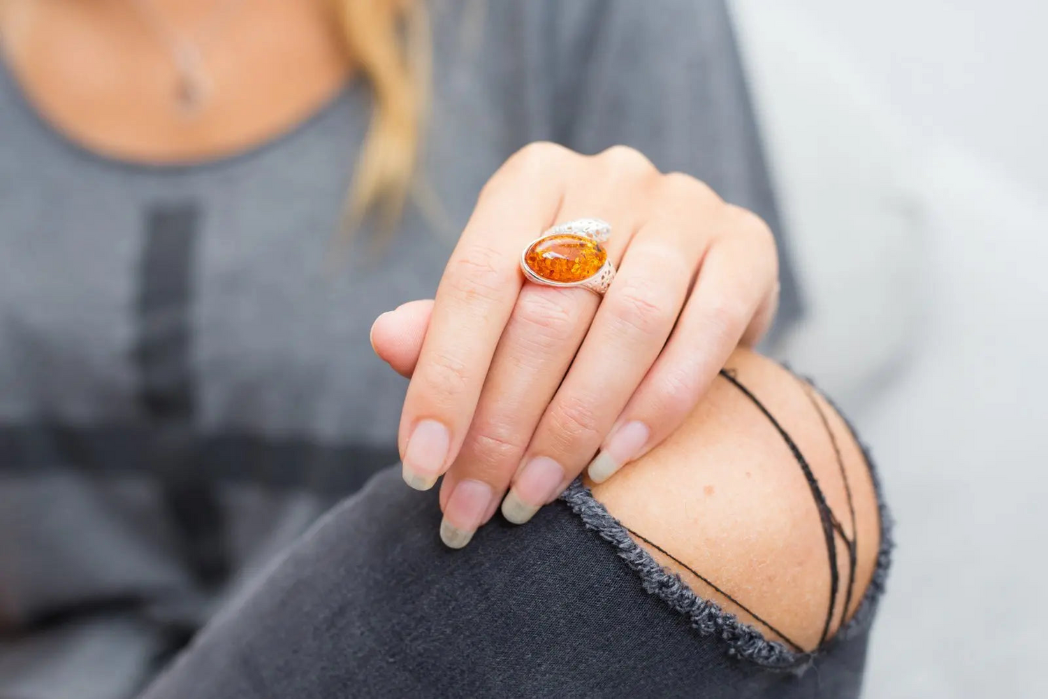 Statement Amber Snake Ring