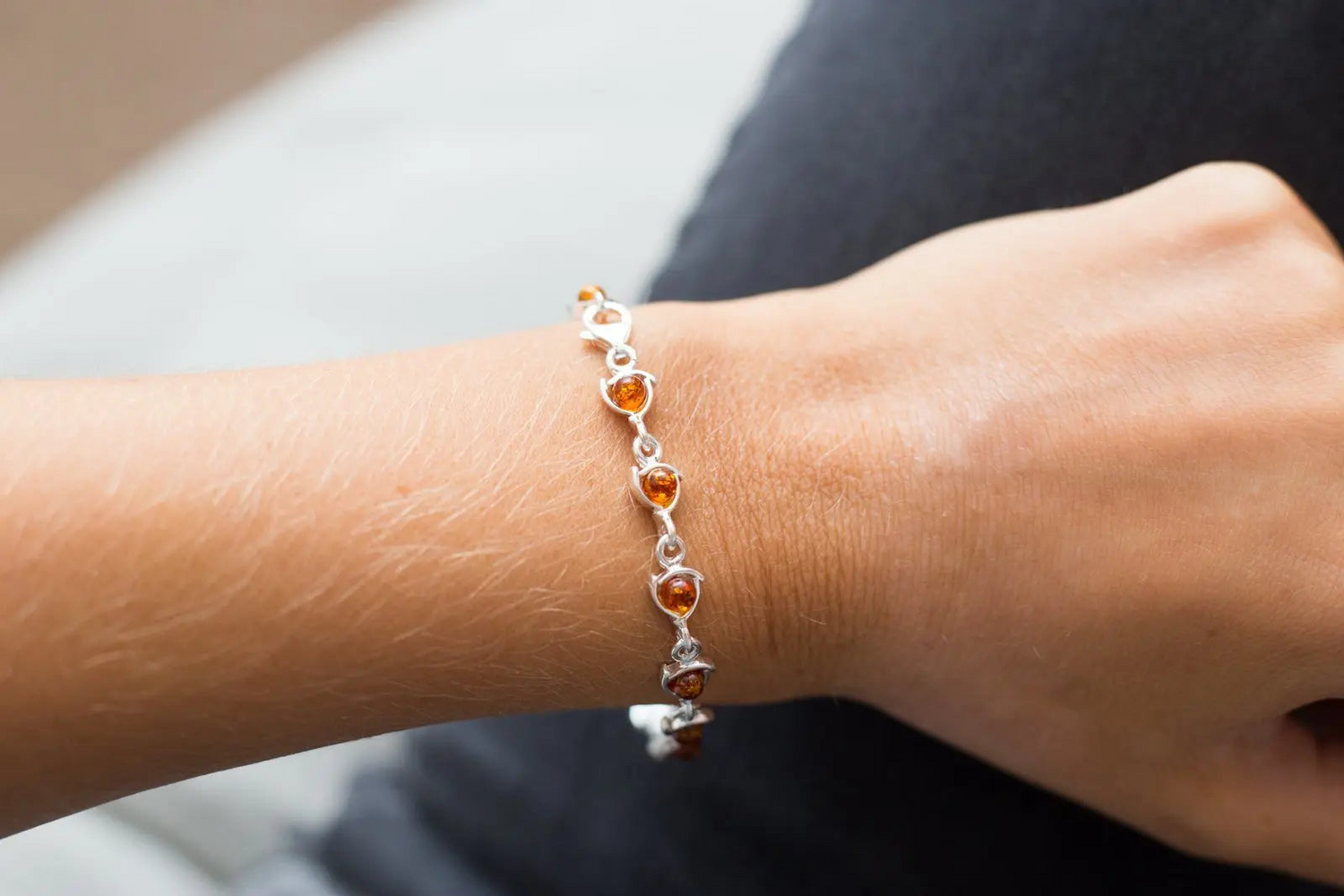 Fine Amber Link Bracelet - Selectique 