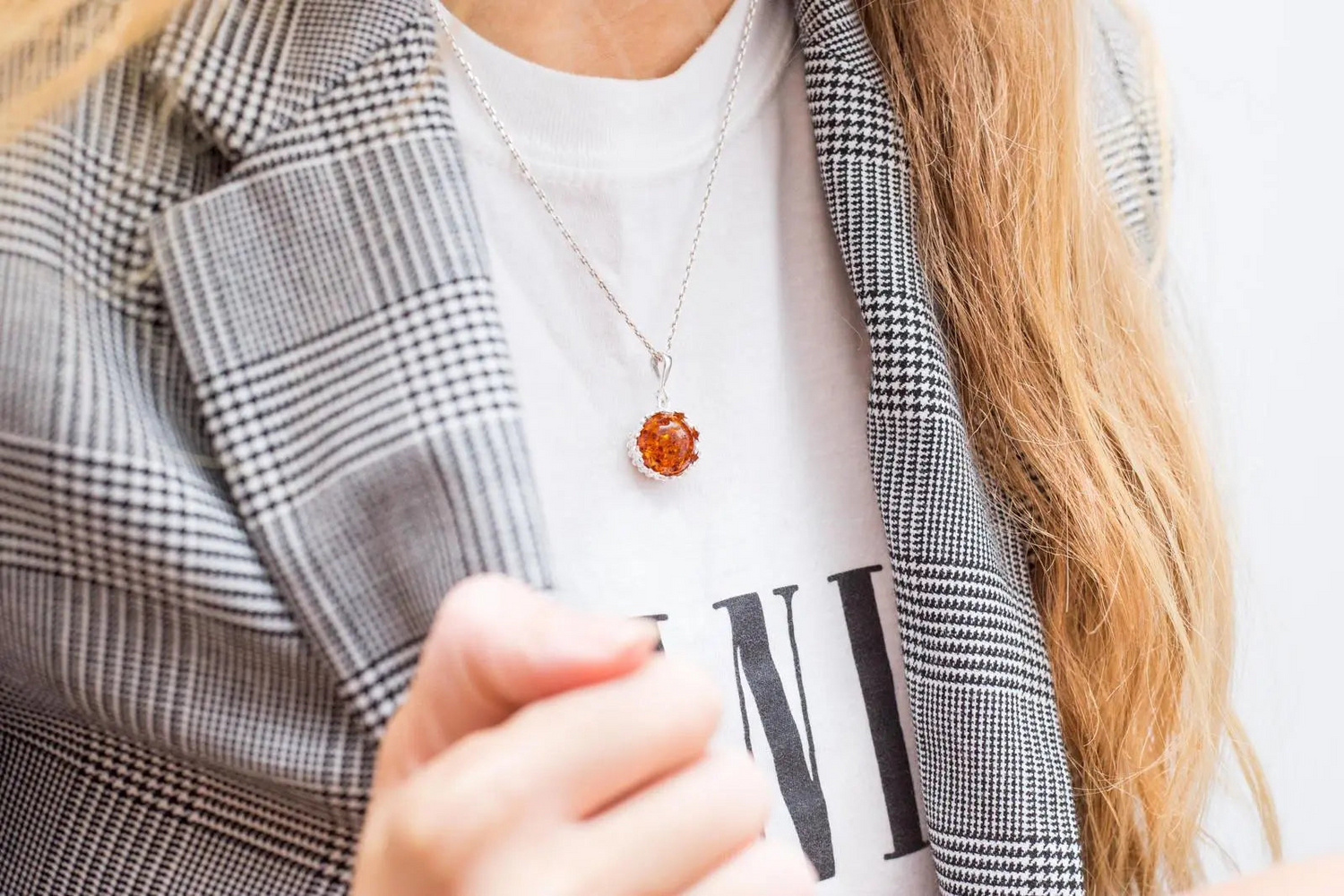 Princess Crown Amber Pendant