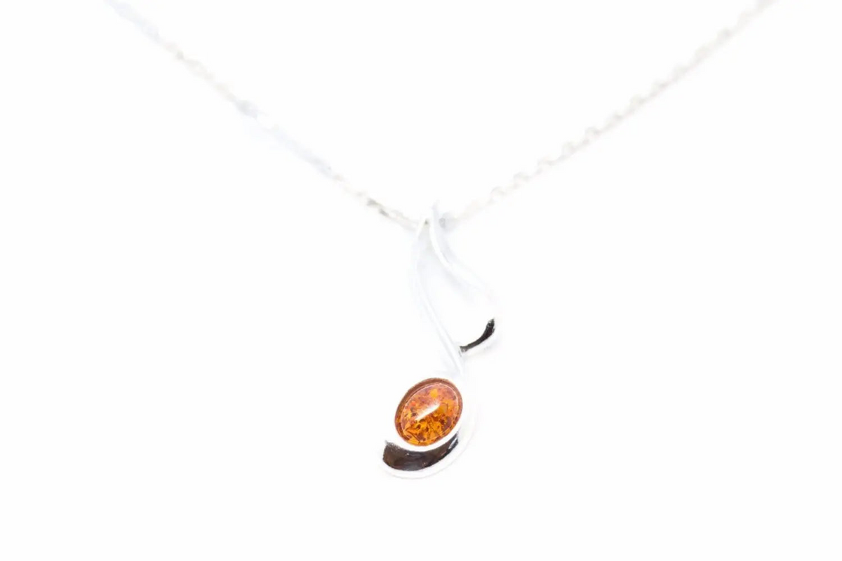 Large Amber Music Note Pendant - Selectique 