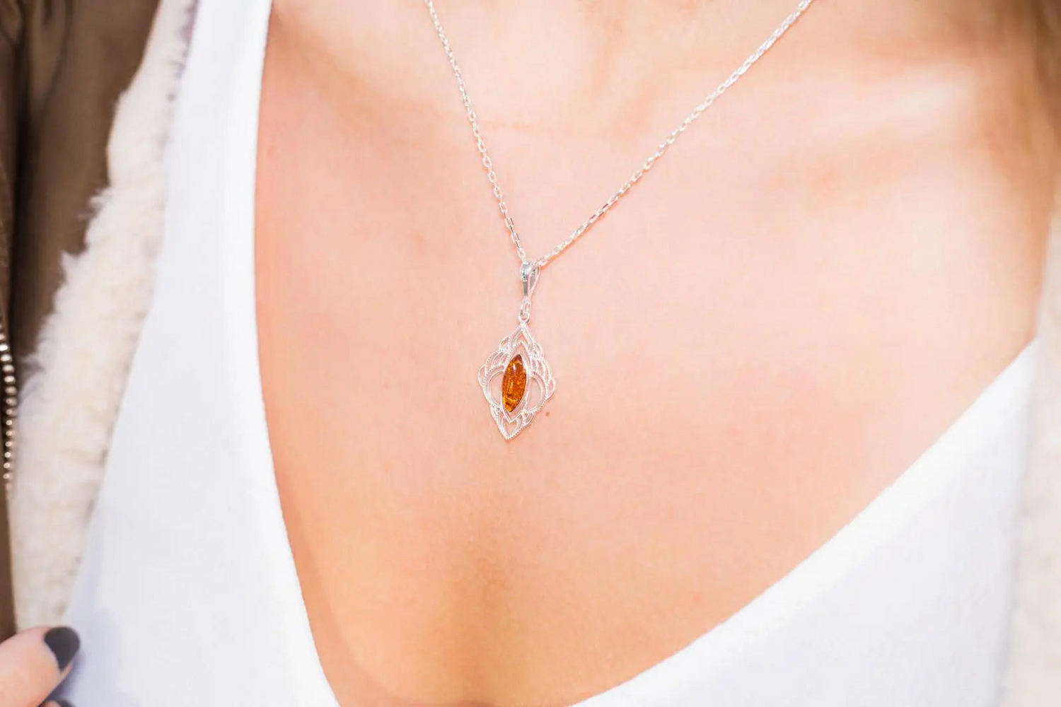 Amber Filigree Chandelier Pendant