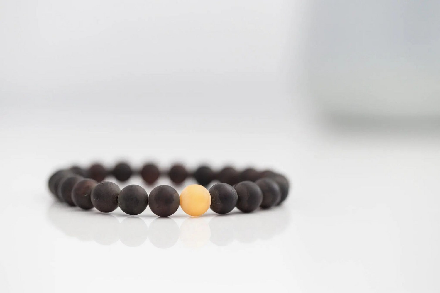 Matte Dark Amber with Butterscotch-Accent Bracelet