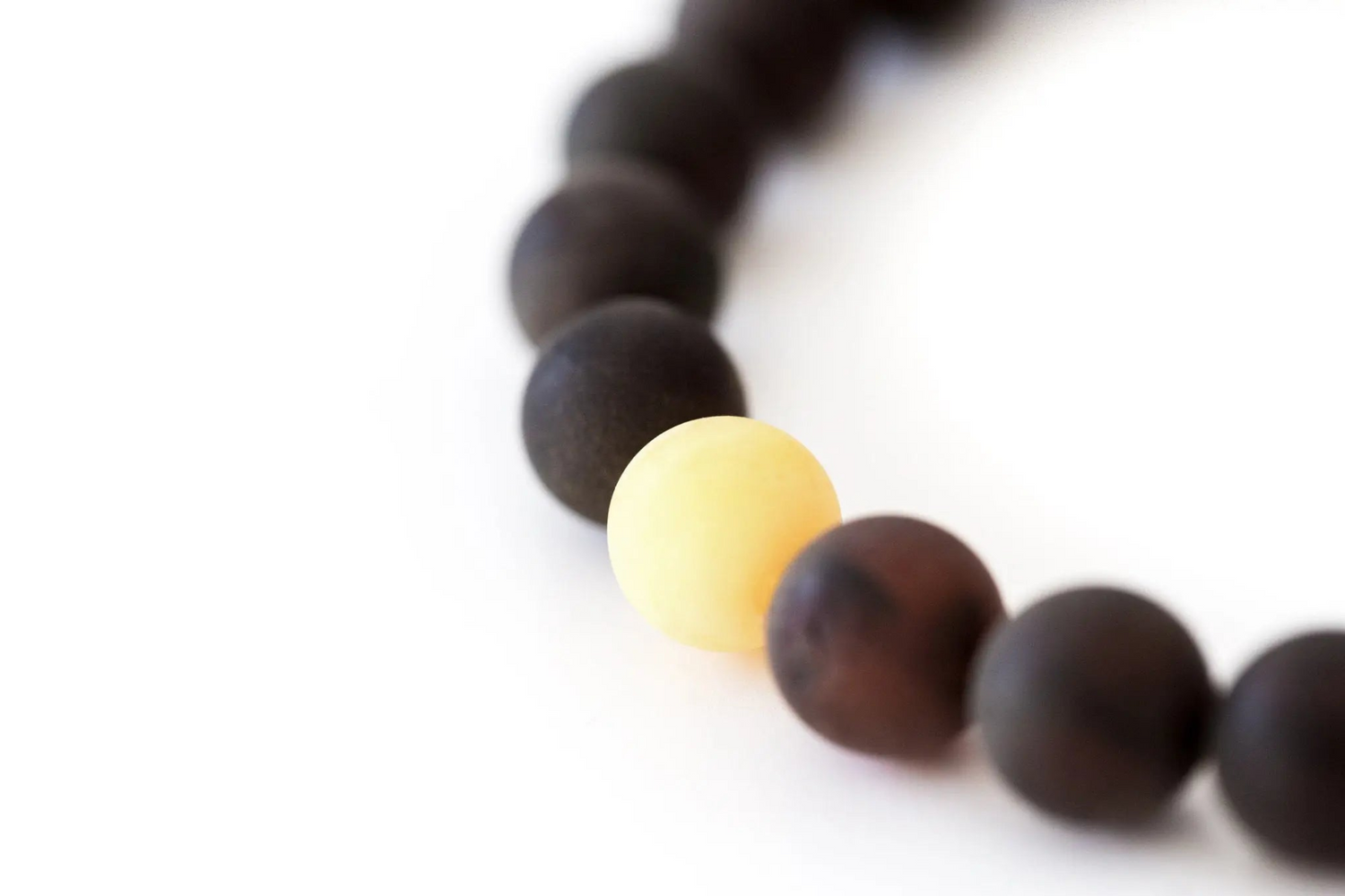 Matte Dark Amber with Butterscotch-Accent Bracelet