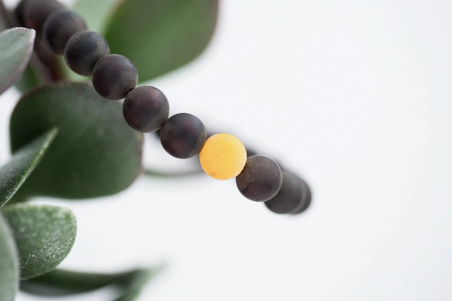 Matte Dark Amber with Butterscotch-Accent Bracelet