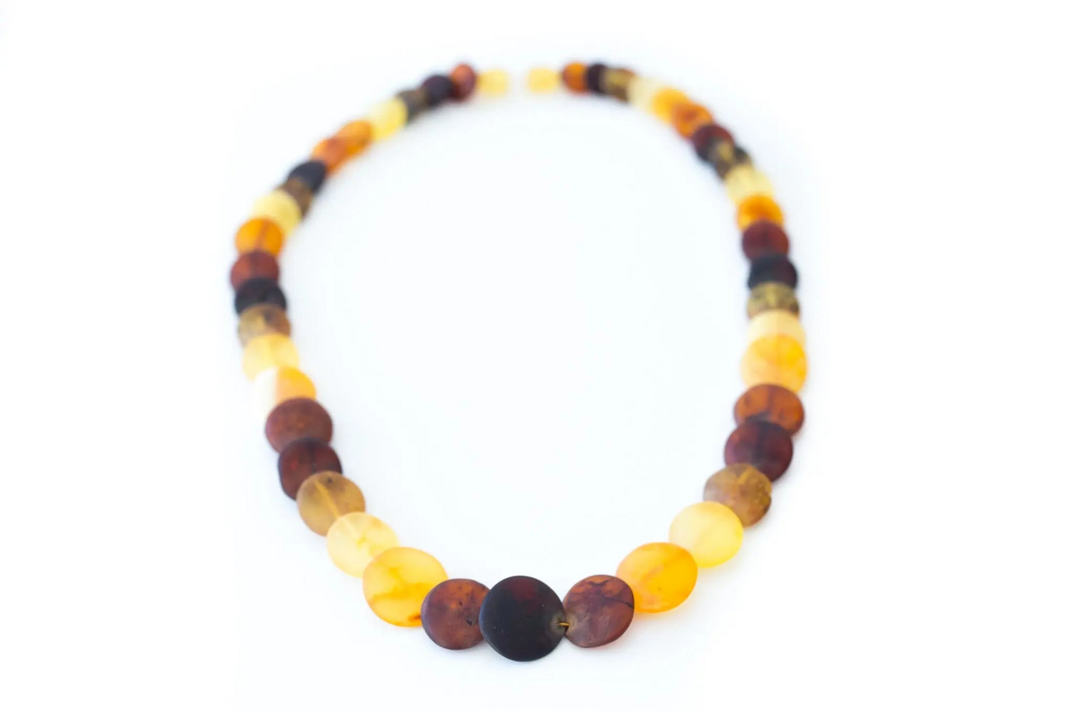 Collar de disco de ámbar multicolor