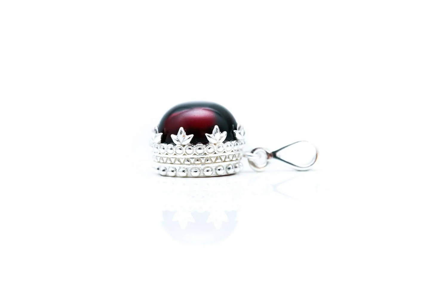 Red Princess Crown Amber Pendant