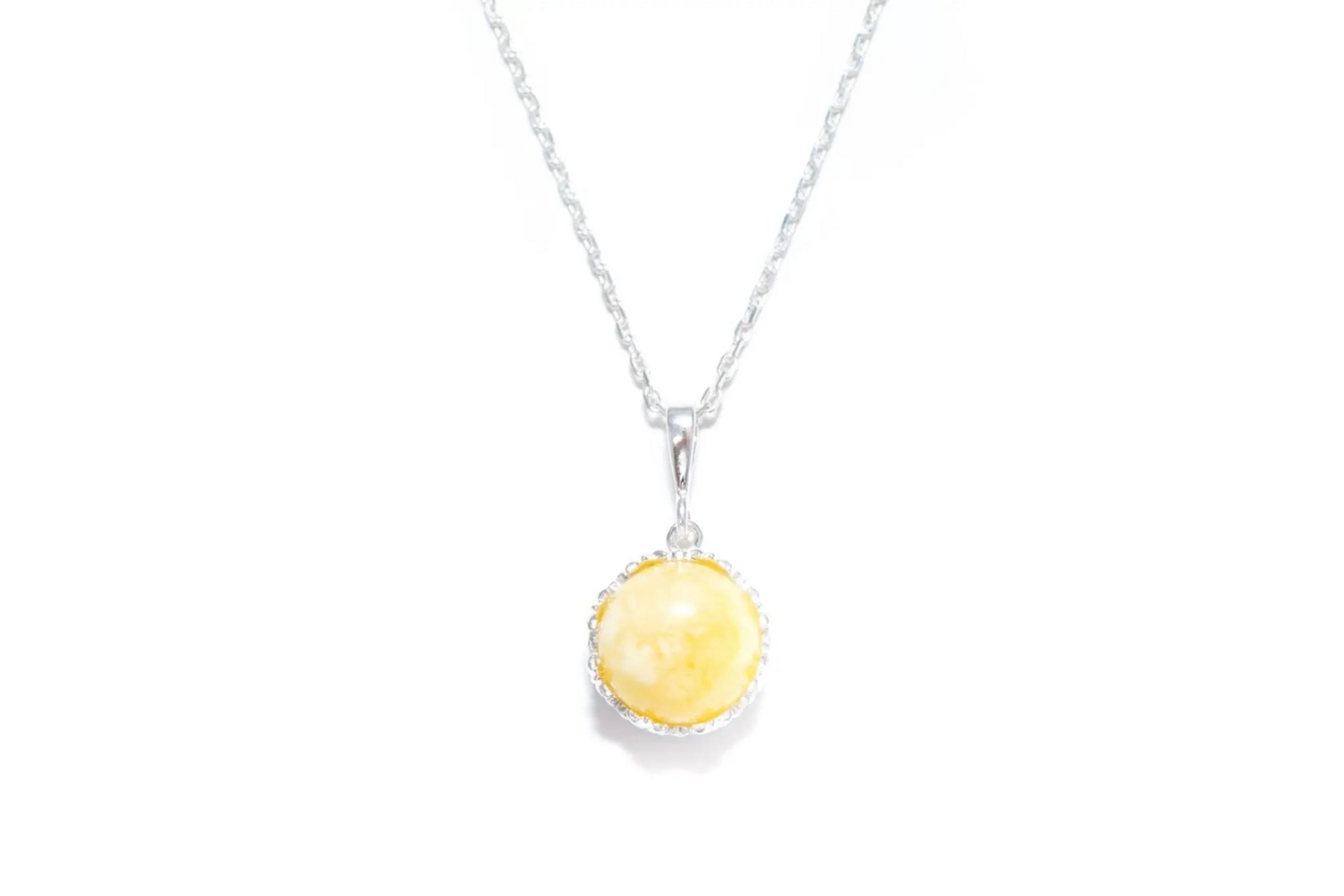 Yellow Amber Princess Crown Pendant