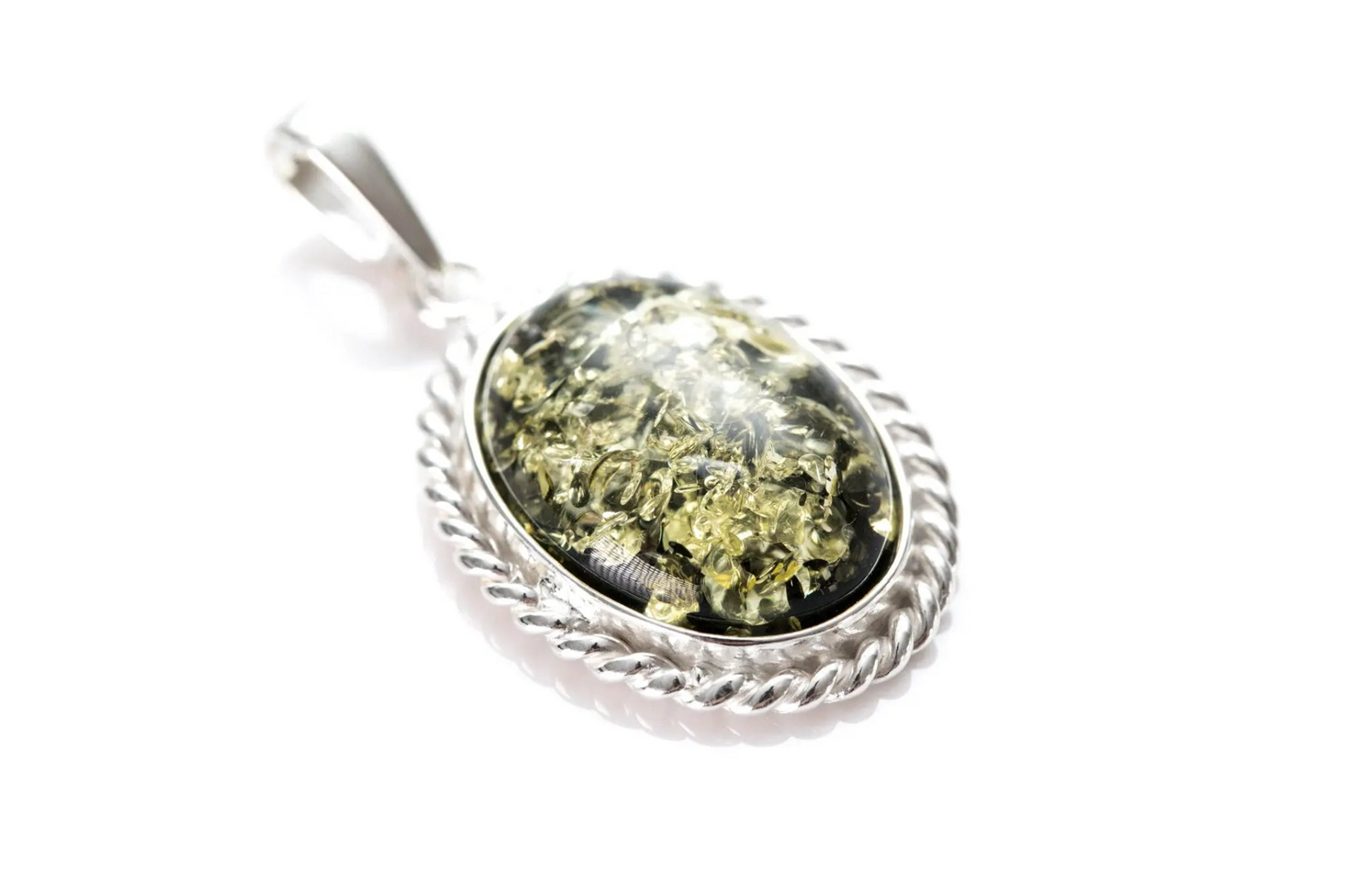 Green Amber Quintessence Pendant