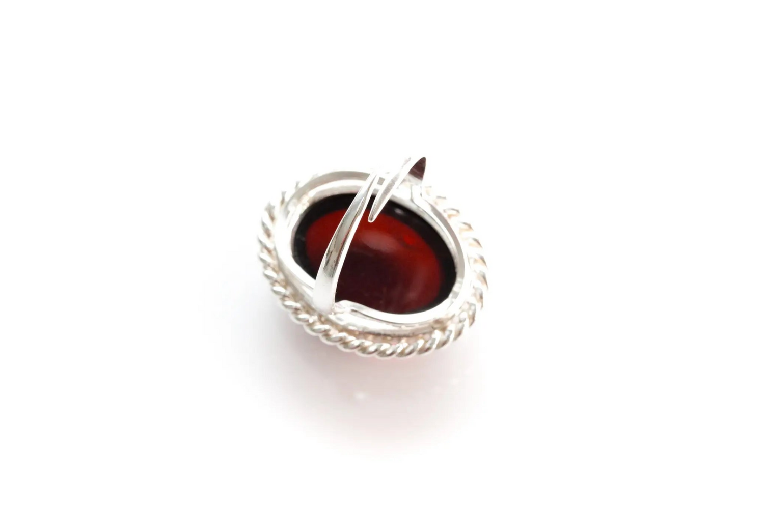 Cherry Red Amber Quintessence Statement Ring