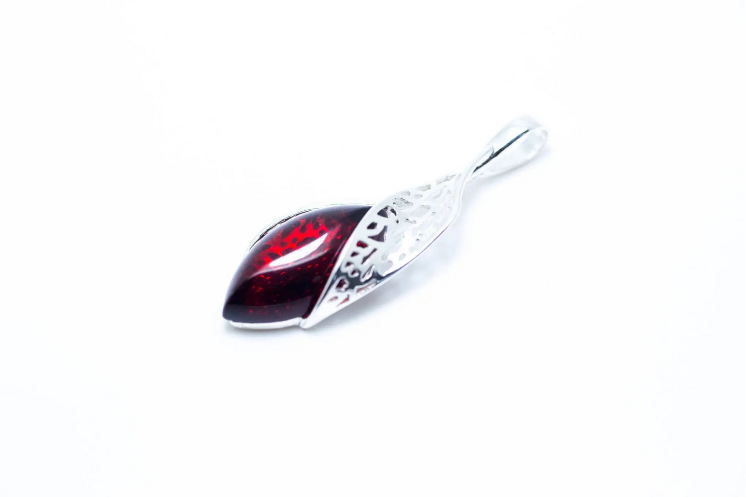 Fancy Top Cherry Amber Pendant - Selectique 