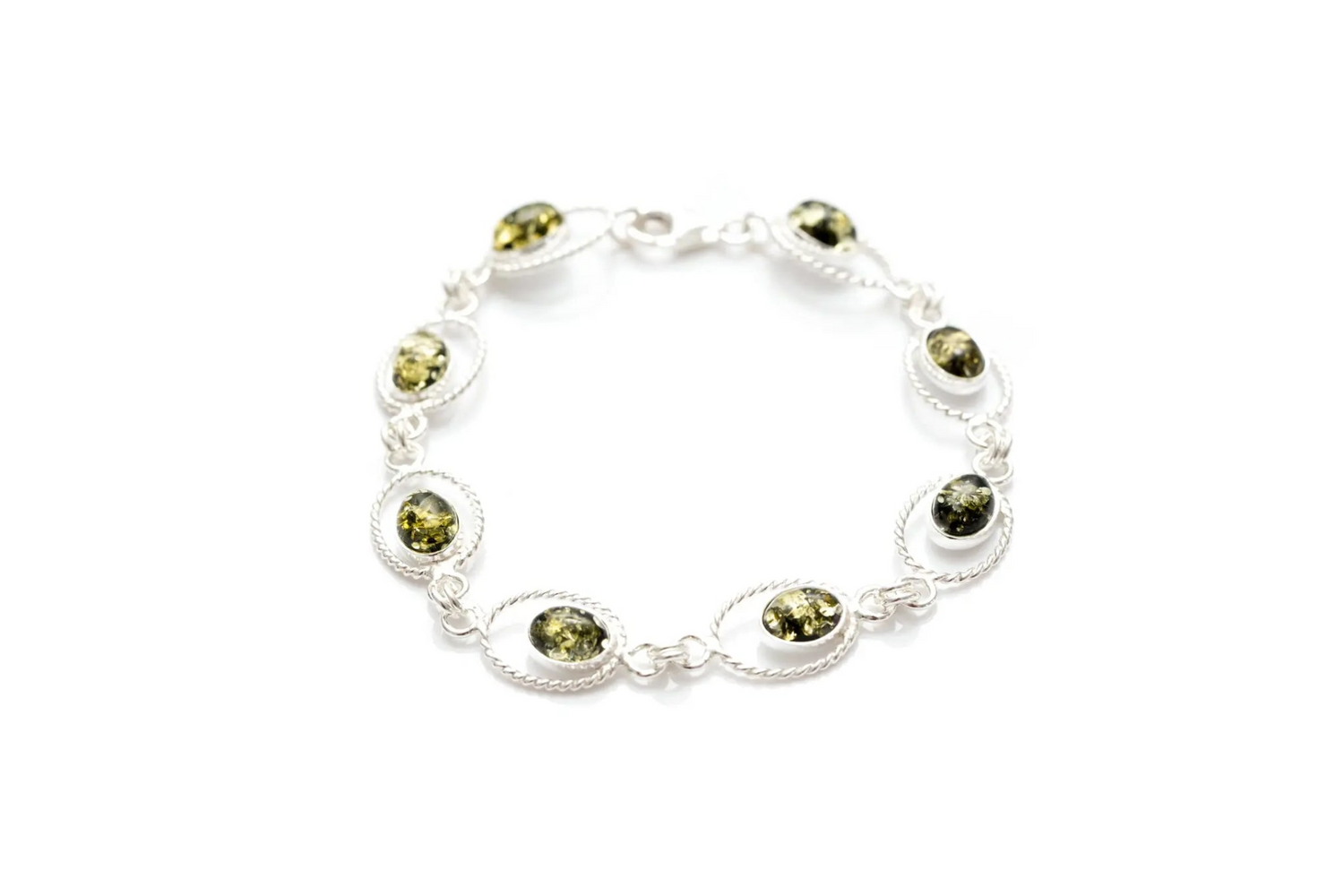 Green Amber Quintessence Link Bracelet