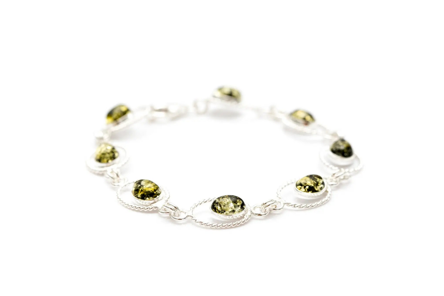 Green Amber Quintessence Link Bracelet