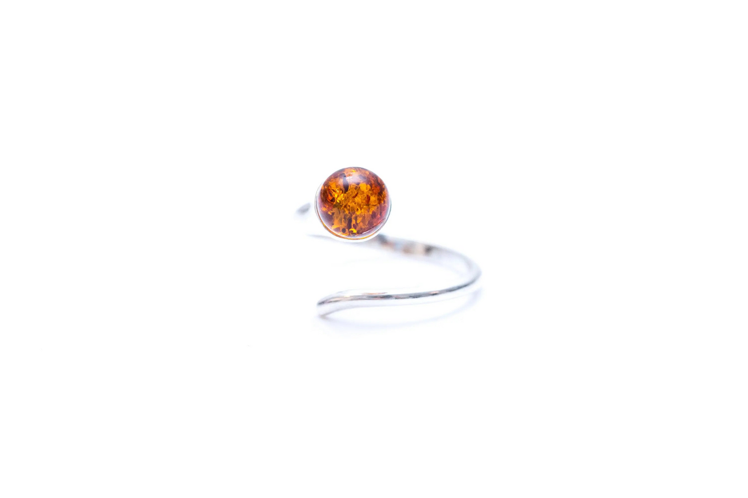 Minimal Amber Wrap Ring