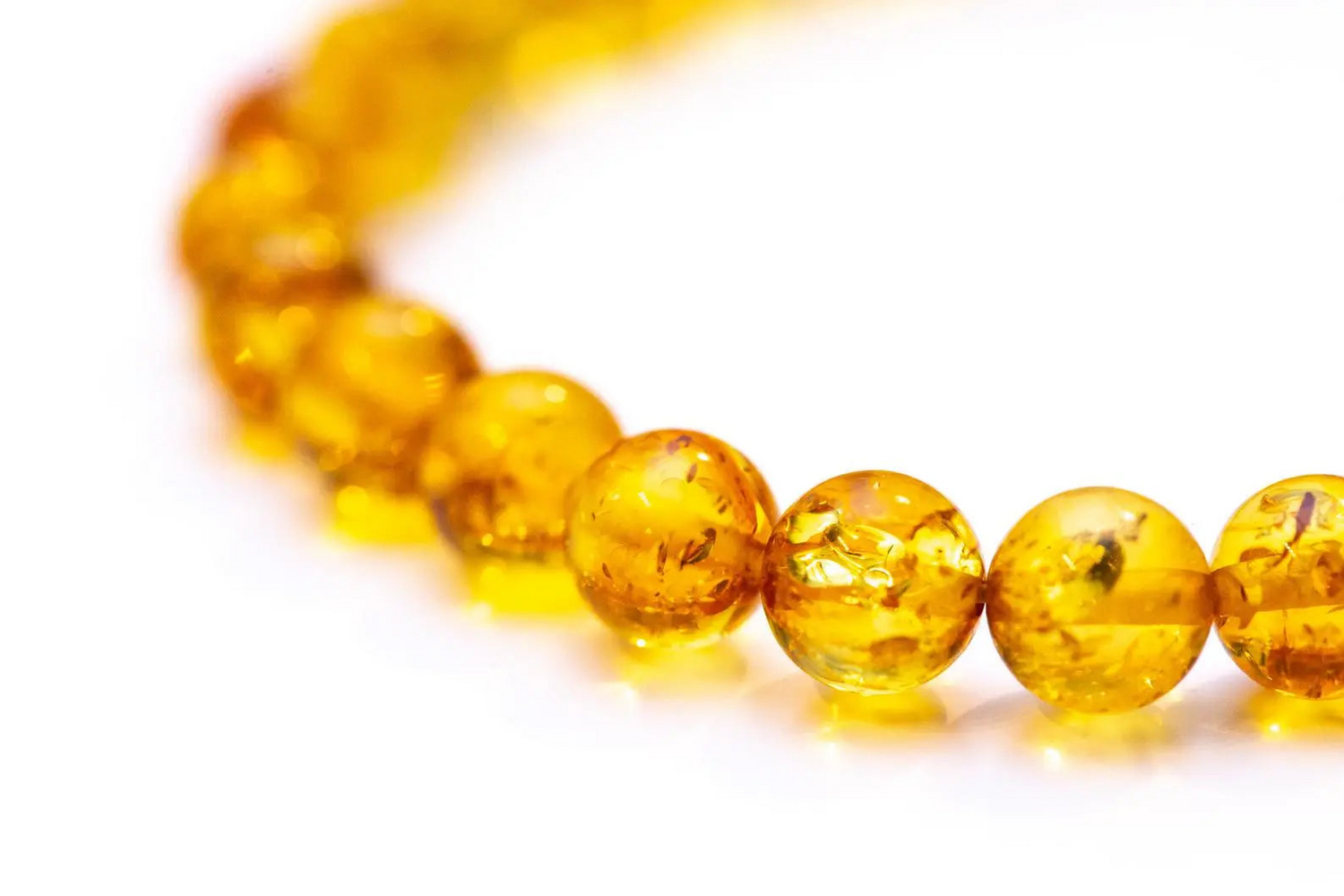 Honey Amber Sphere Bead Bracelet