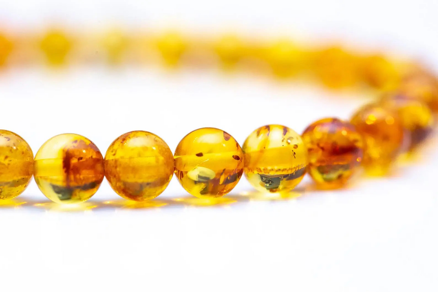 Honey Amber Sphere Bead Bracelet