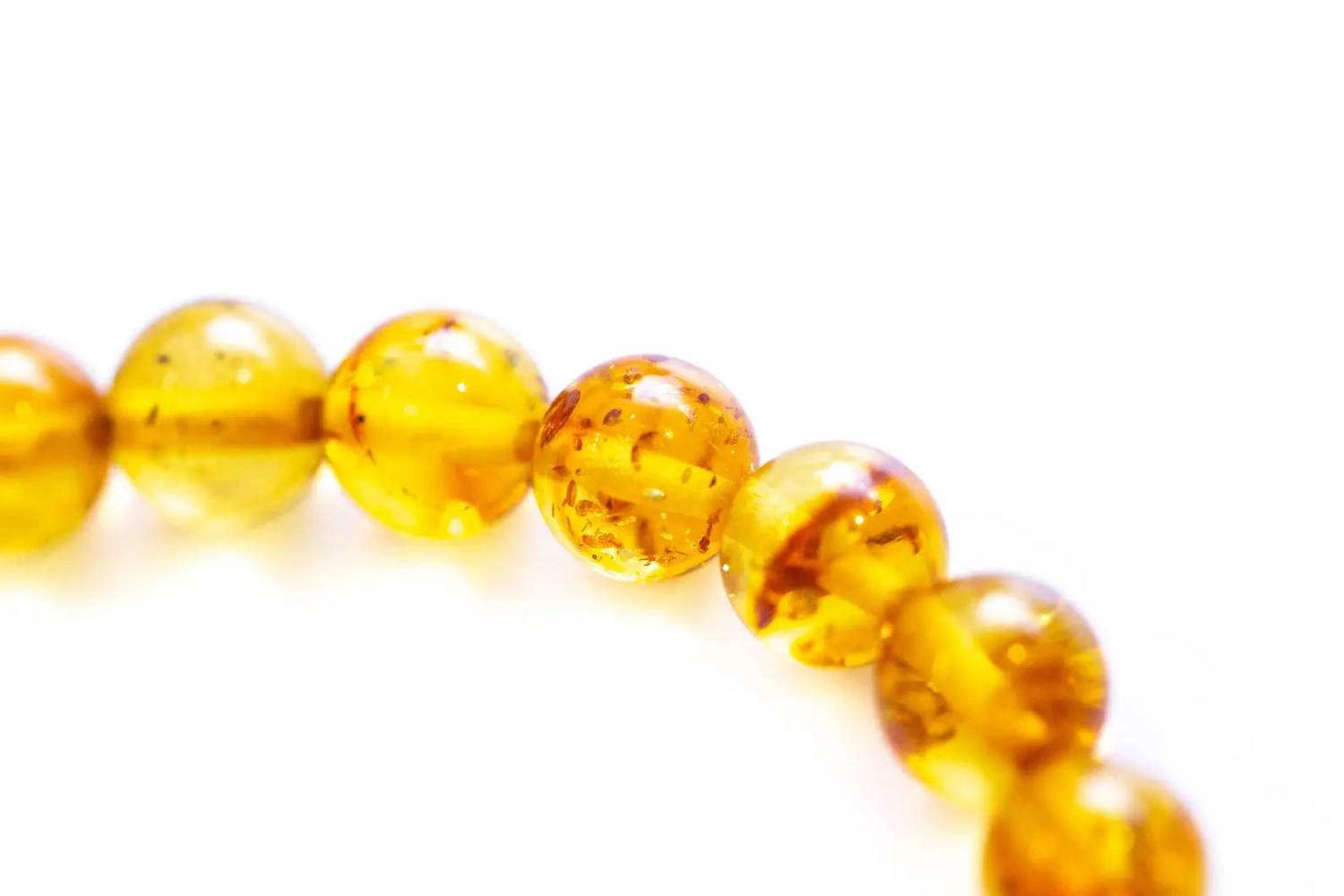 Honey Amber Sphere Bead Bracelet