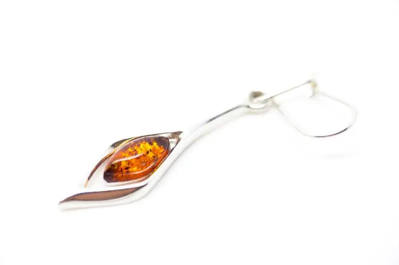 Small Droplet Amber Dangle Earrings - Selectique 