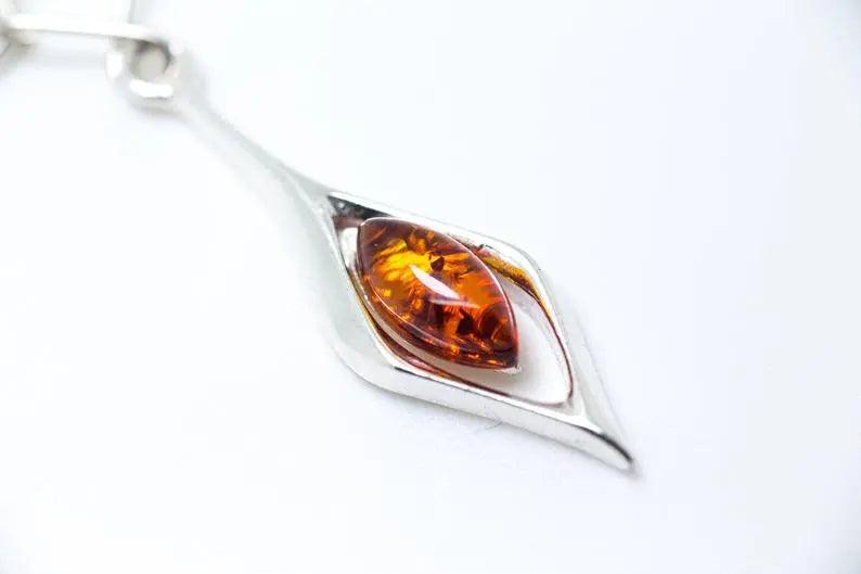 Small Droplet Amber Dangle Earrings - Selectique 