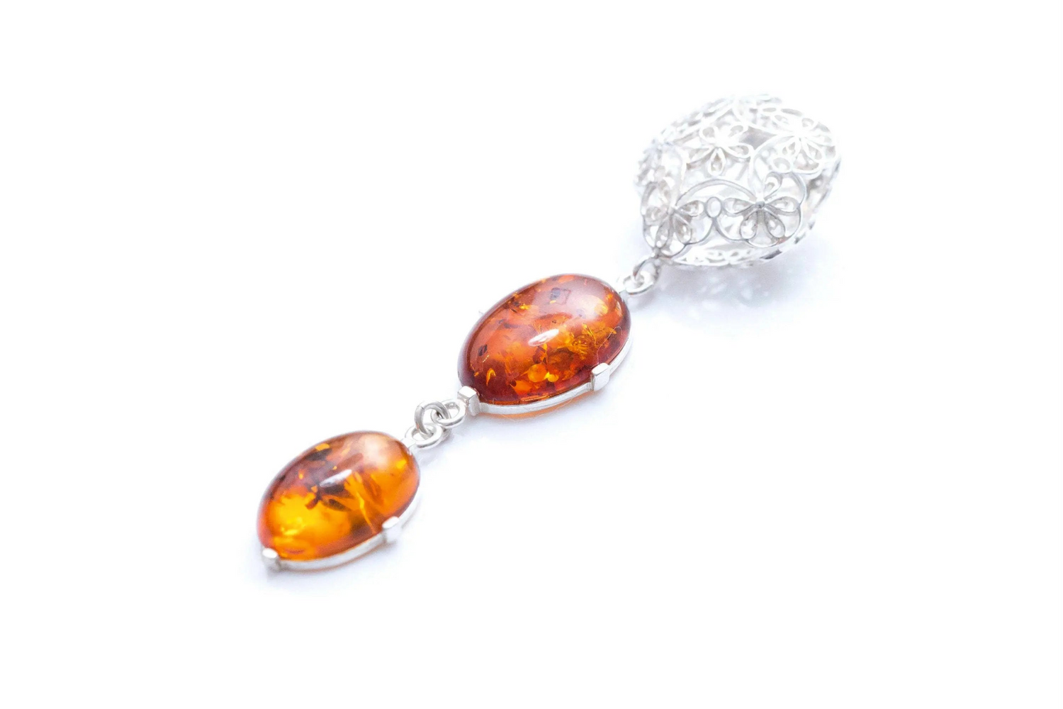 Long Amber Drop Y Necklace - Selectique 